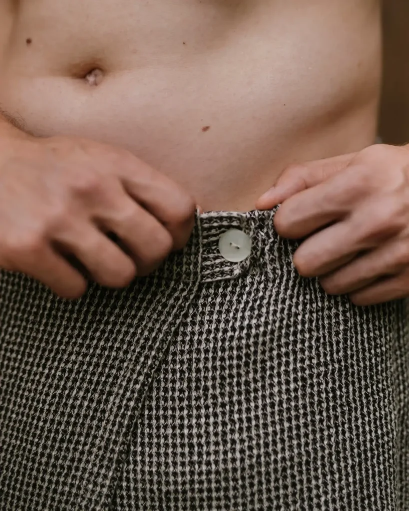 Lniany kilt do sauny dla mężczyzn wafel natural black