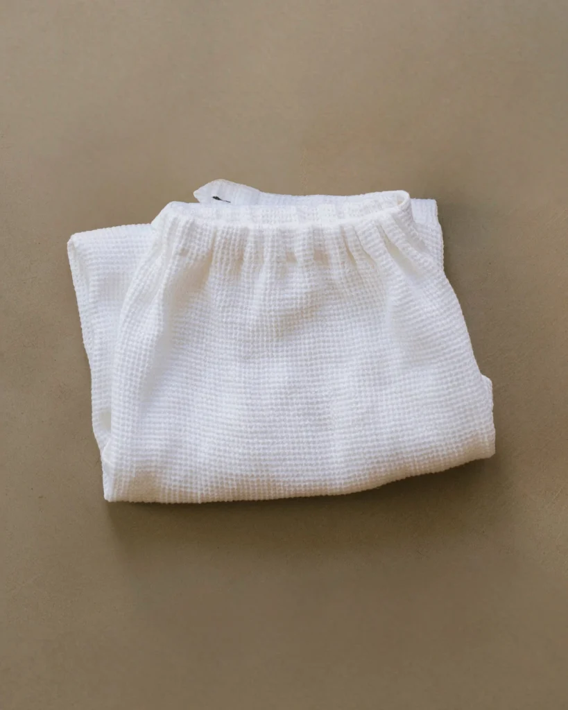 Lniany kilt do sauny dla mężczyzn wafel white