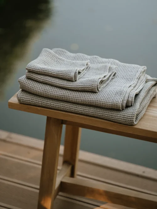 RĘCZNIK DO SAUNY WAFEL NATURAL GREY - 30x30