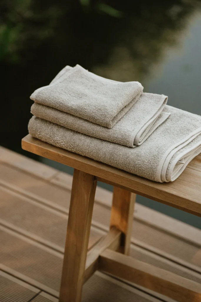 lniany ręcznik do sauny frotte natural