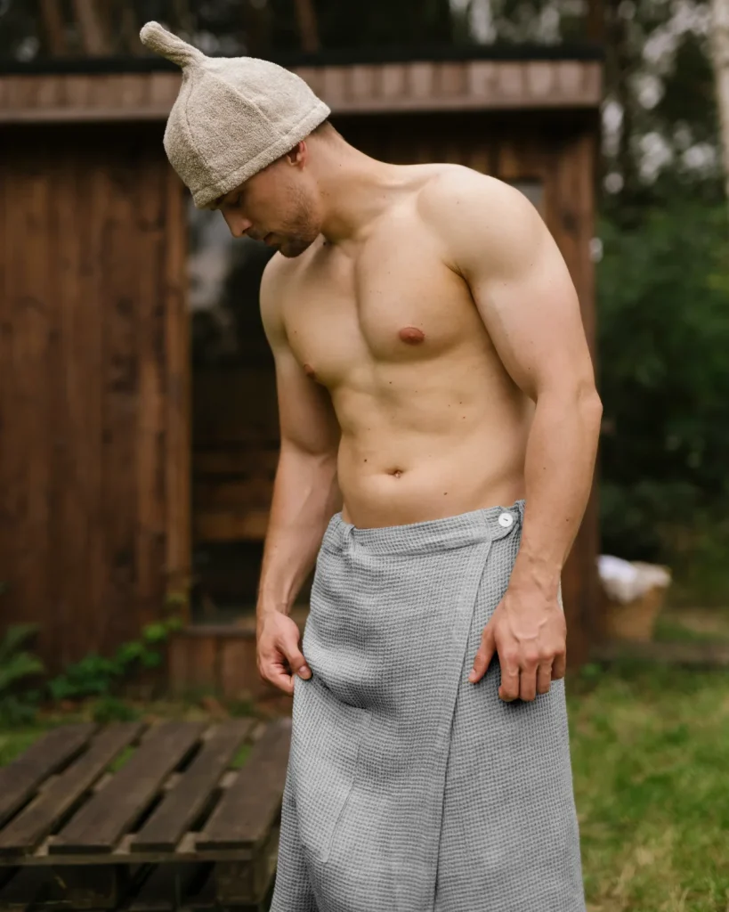 kilt do sauny wafel natural grey