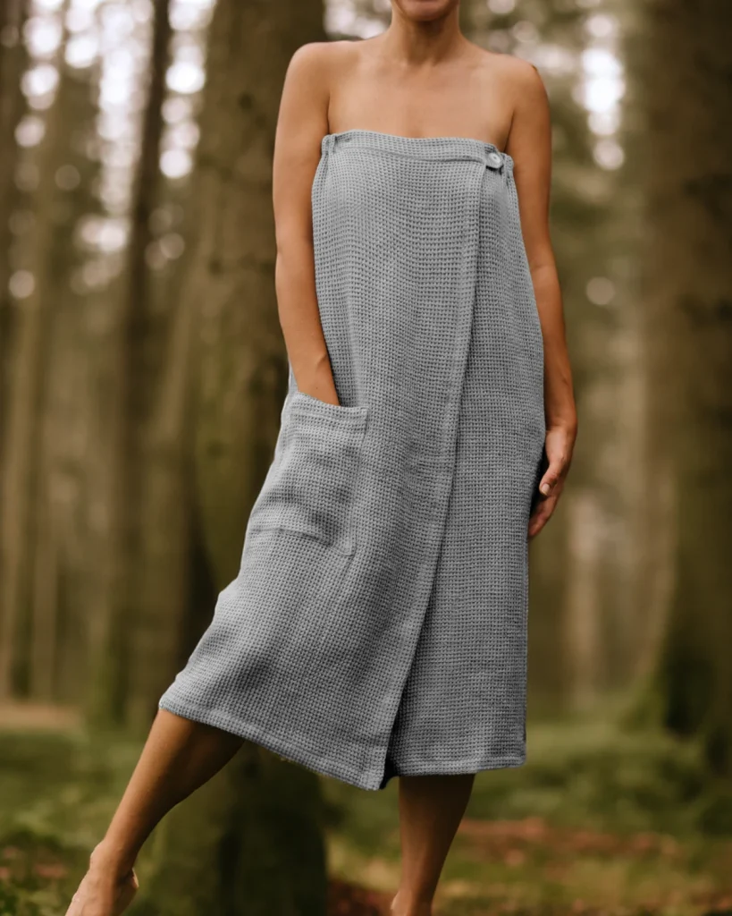 pareo do sauny wafel natural grey