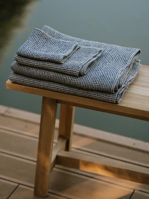 natural/jeans blue wafel